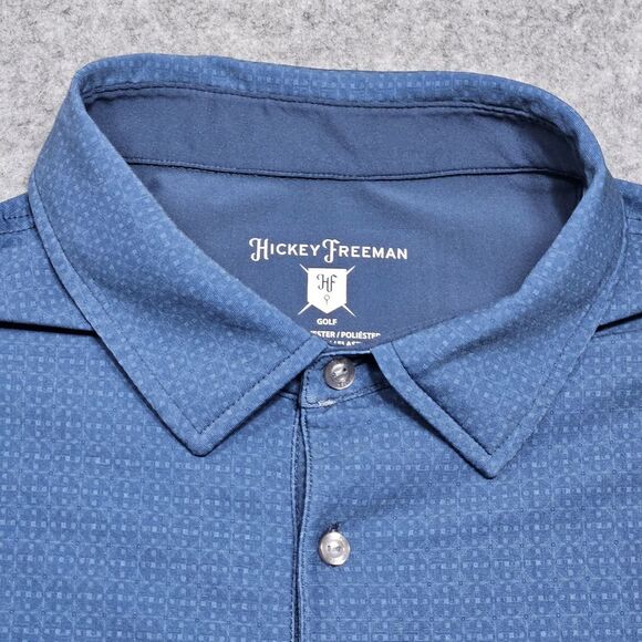 Hickey Freeman Polo Shirt Men's XL Blue Clover Print Performance‎ Golf - Picture 3 of 10